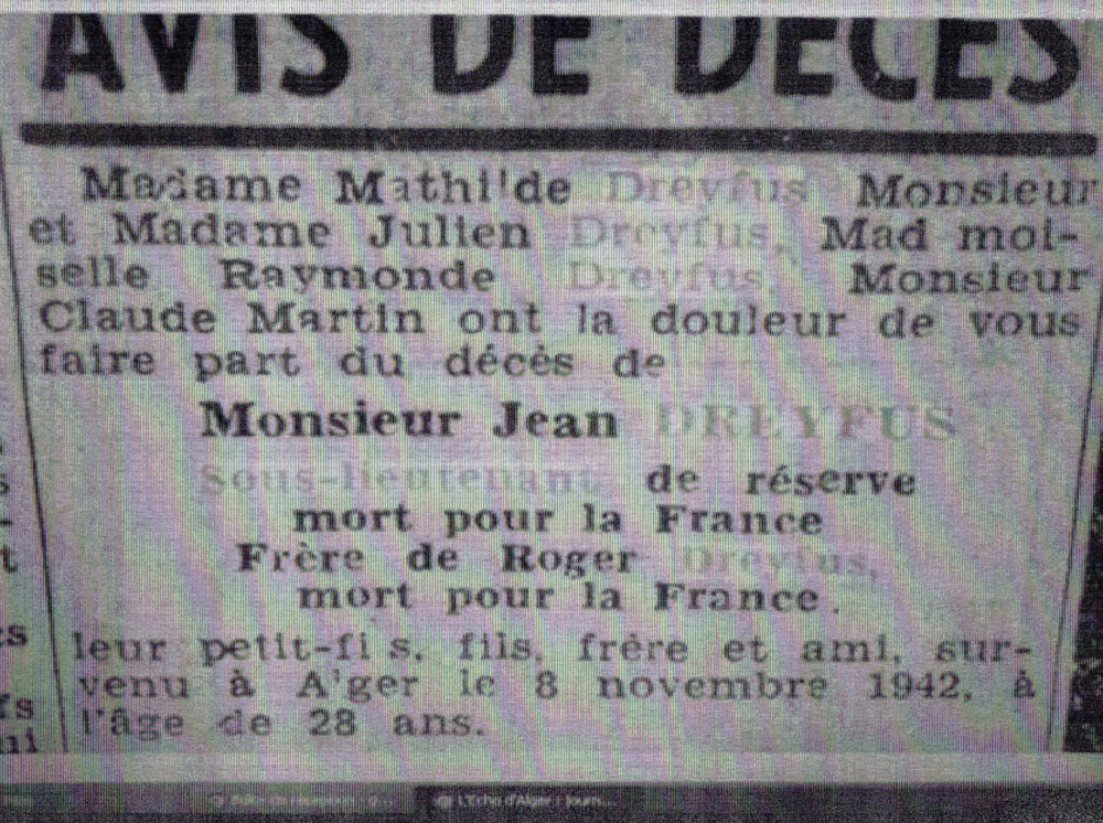 Avis de deces de jean dreyfus