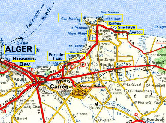 Carte plages est d alger 1