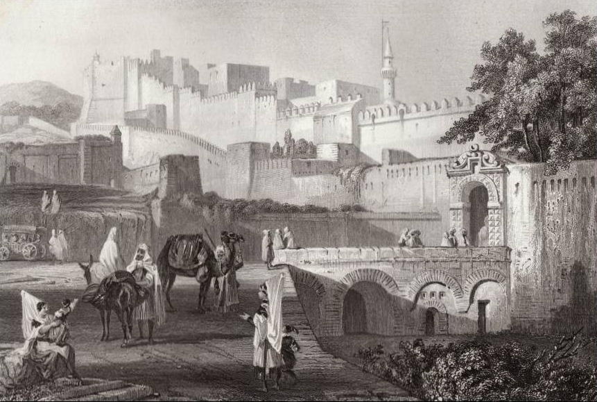Porte bab azoun gravure originale rouargue 1844