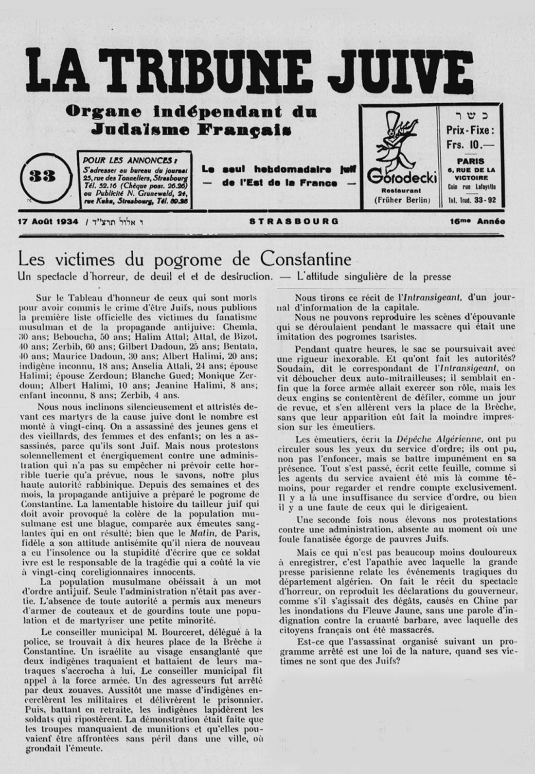 4 le pogrom de constantine 5 aout 1934