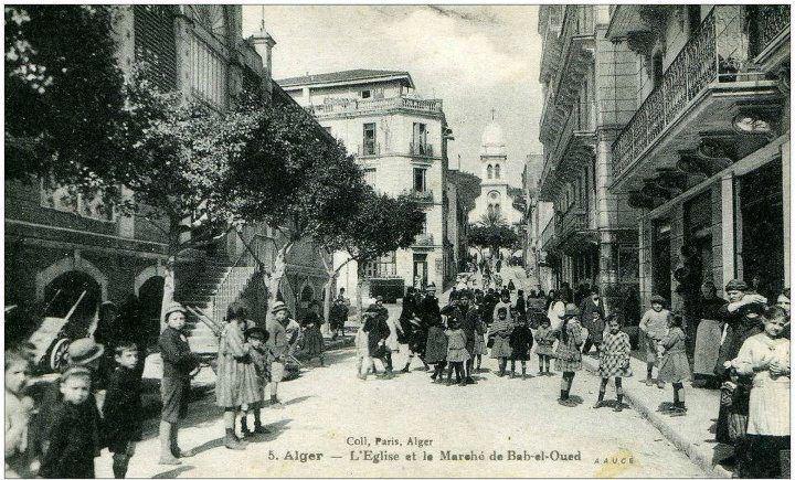 Alger le marche de bab el oued et l eglise saint charles