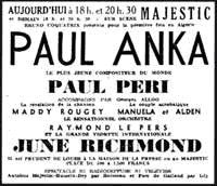 Annonce conert de paul anka