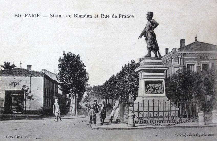 Boufarik statue de blandan et rue de france