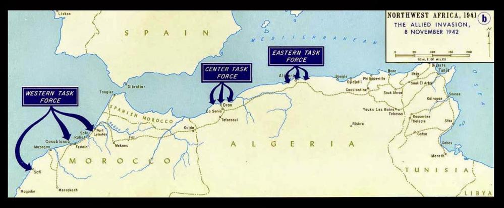 Carte de l operation torch 2