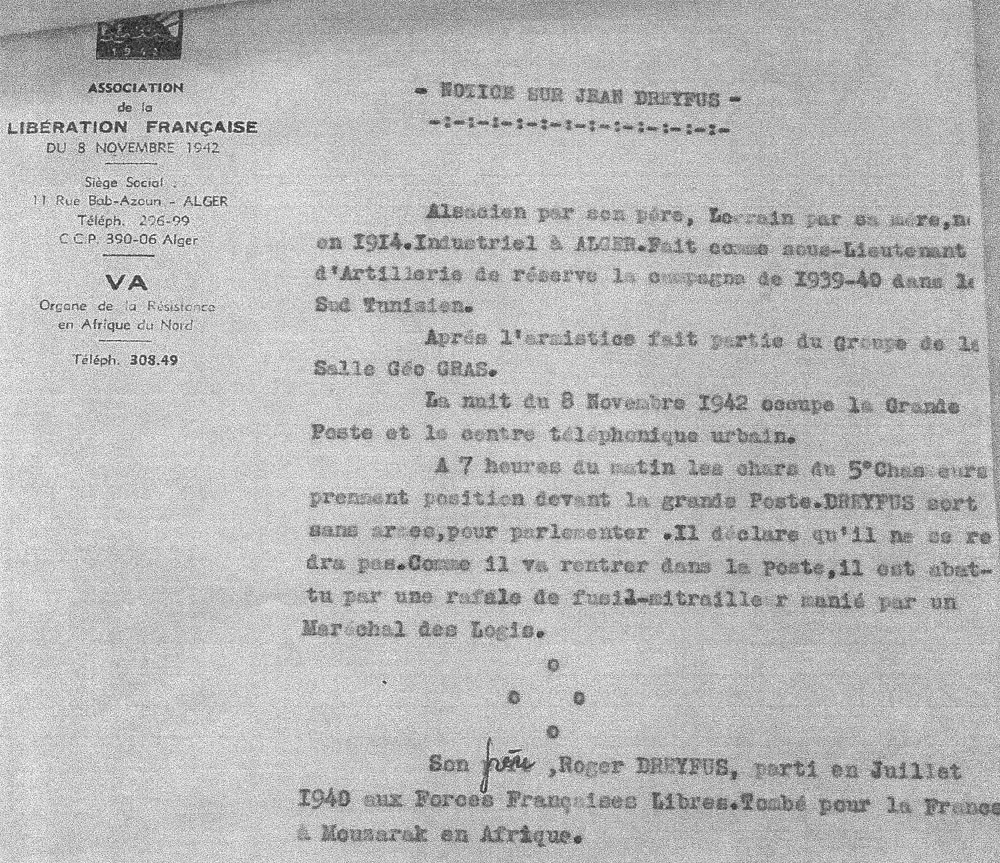 Jean dreyfus notice de l association de liberation francaise 1
