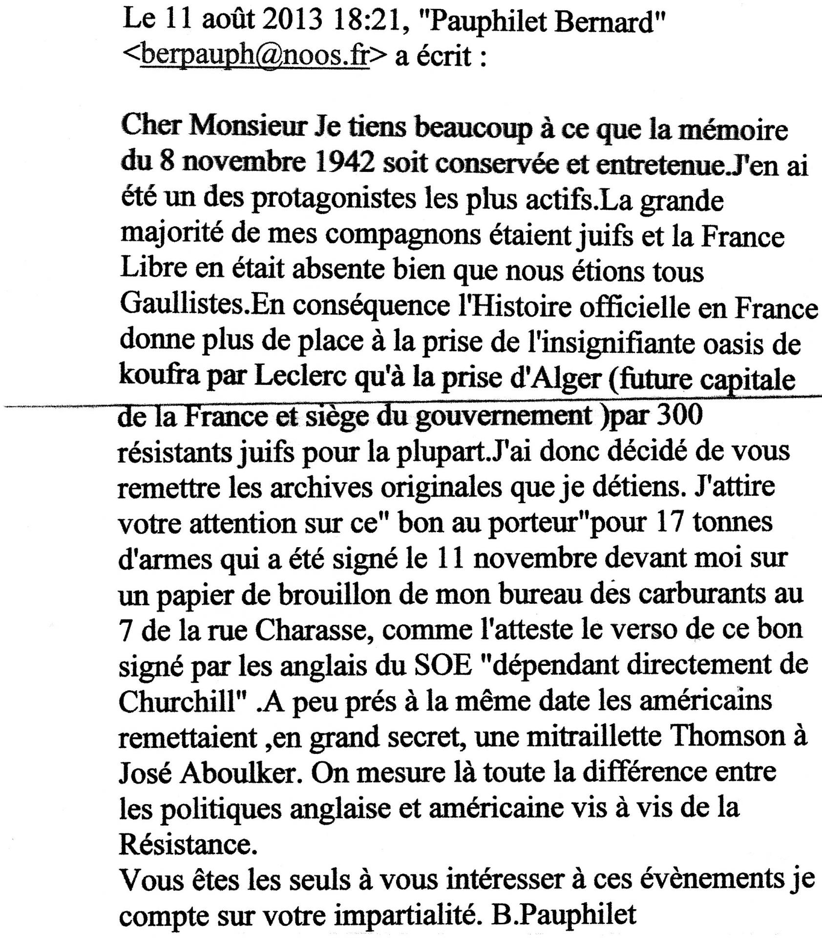 Lettre de pauphilet